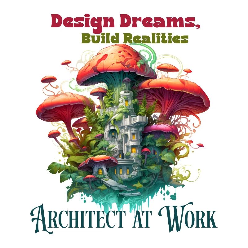 Architect engineer at work funny illustration