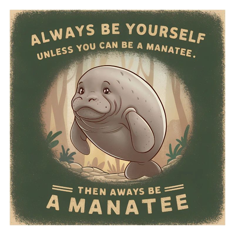 Sei Du selbst oder sei ein Manatee Lebensweisheit