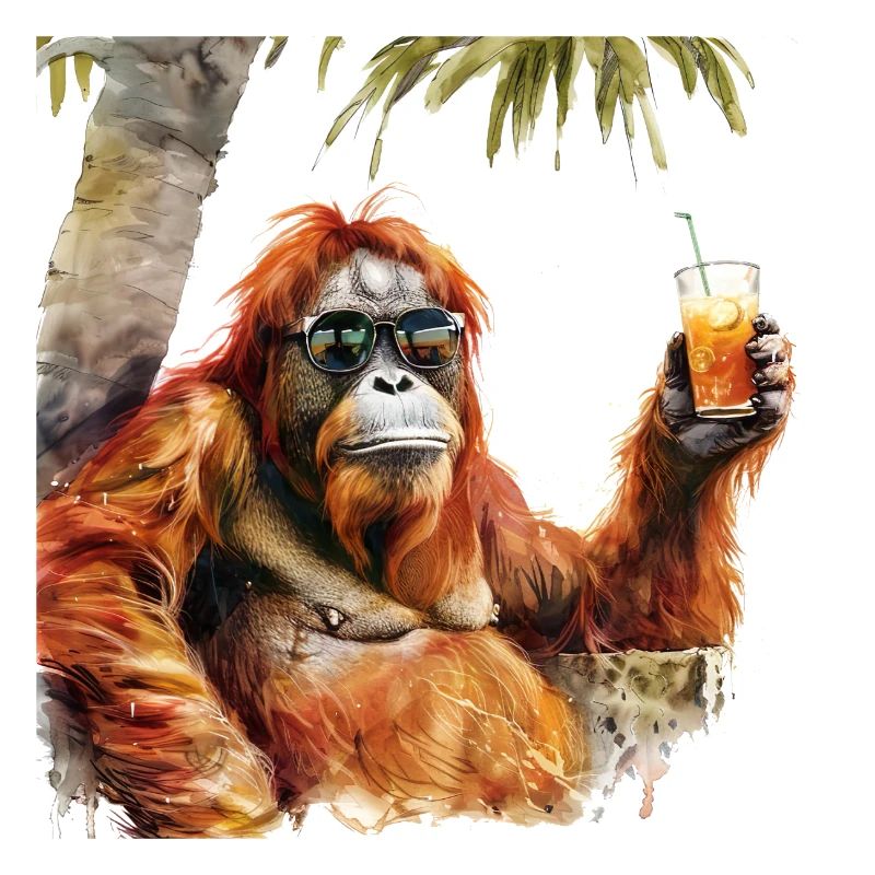 Cool orangutan chilling