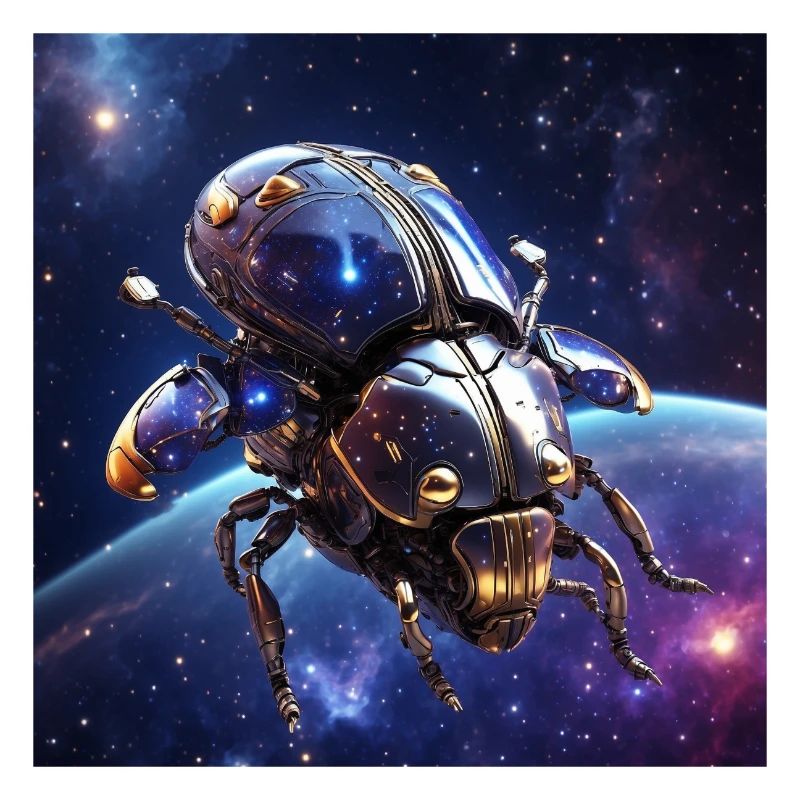 Affiche L’insecte de l’espace comme vaisseau spatial dans l’espace