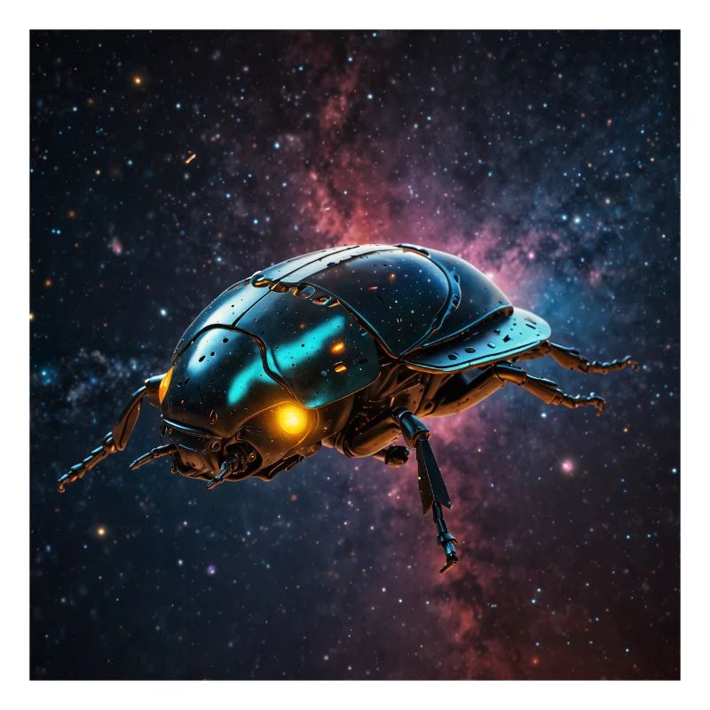 Affiche L’insecte de l’espace comme vaisseau spatial dans l’espace