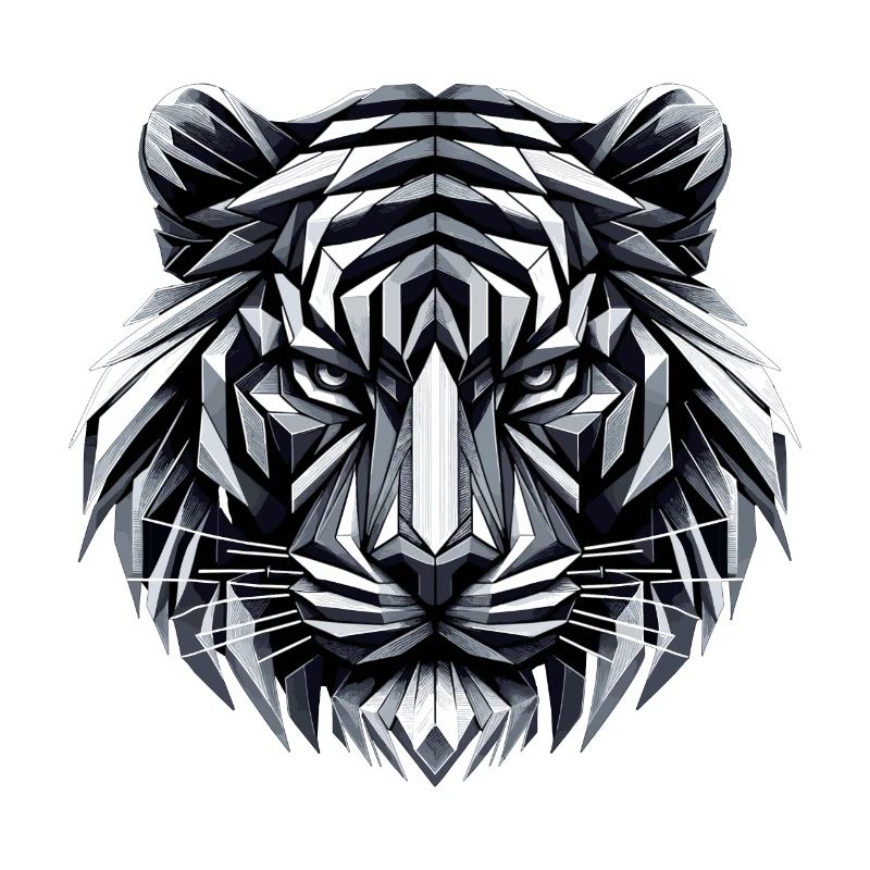 Tiger Head Geometric Geometry Gift