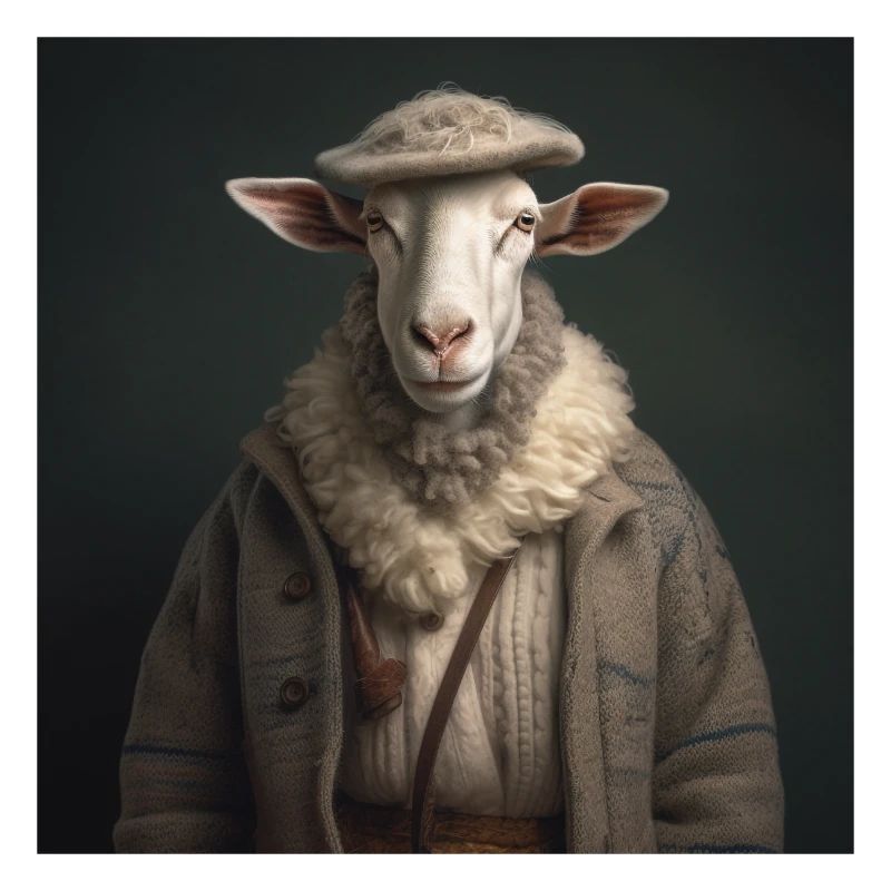 Sheep with wool jacket