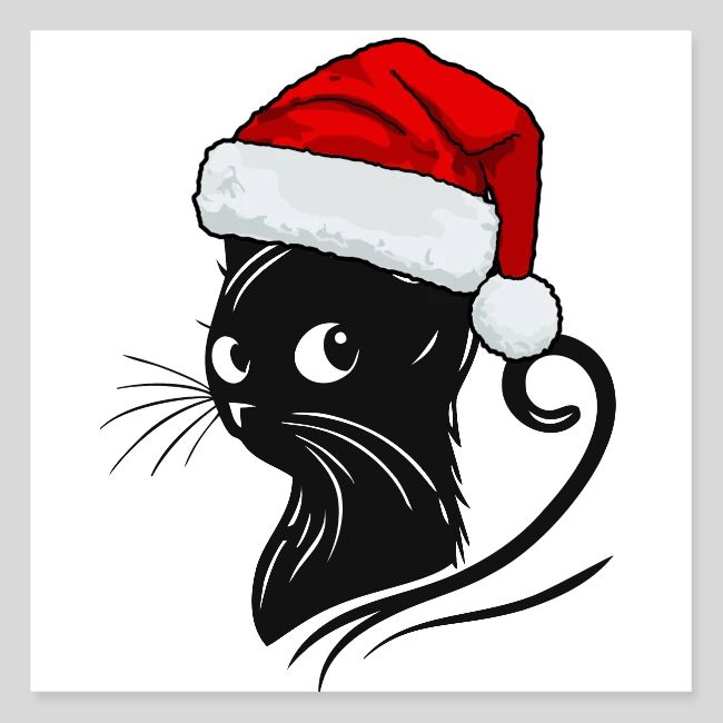 Cute Black Cat Christmas