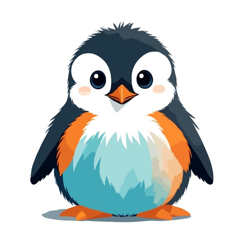 Pinguin Vektor Kunst Lebendige Farben Illustration