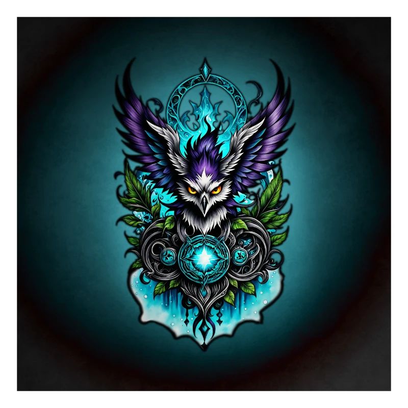 Owl with magical elements.