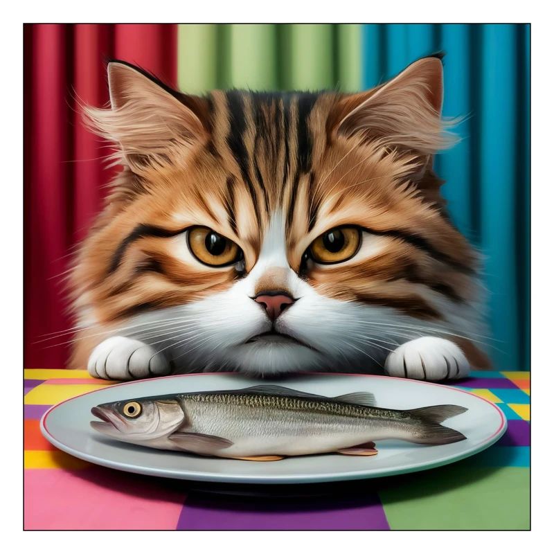 Chat avec du poisson
