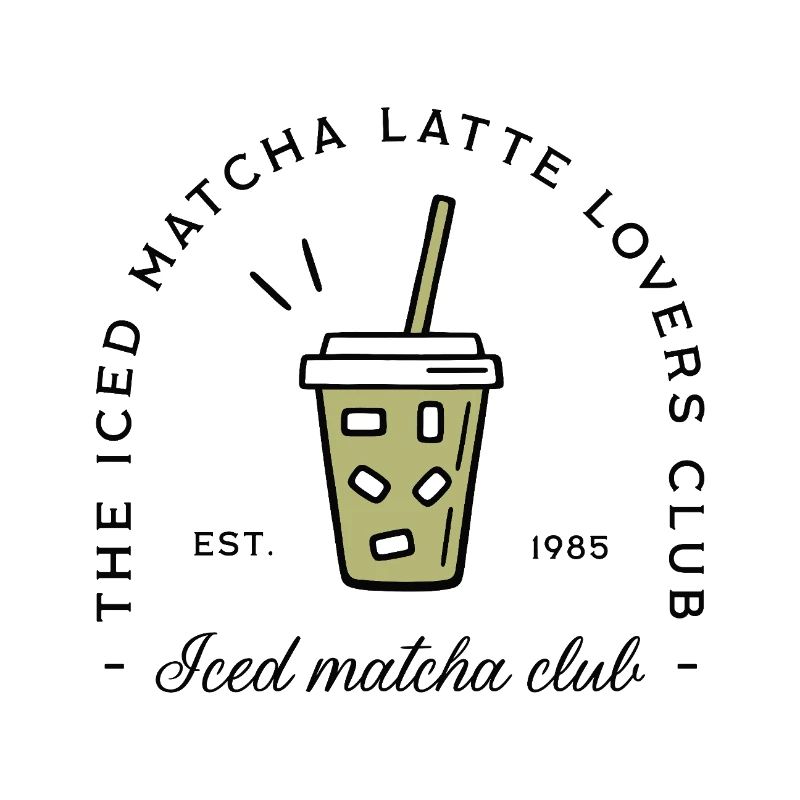 Iced matcha latte glacé