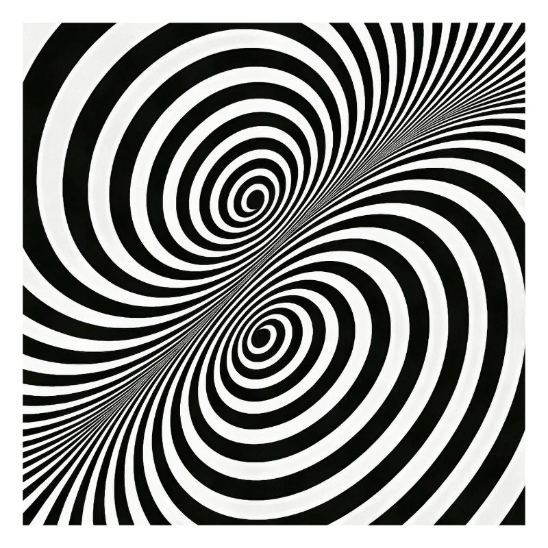 Optical Illusion Spiral Pattern in Black and White