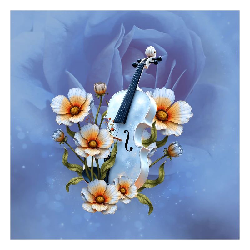 Violon Celeste à fleurs