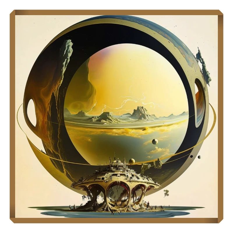 Sphere Ring Surreal Moon World