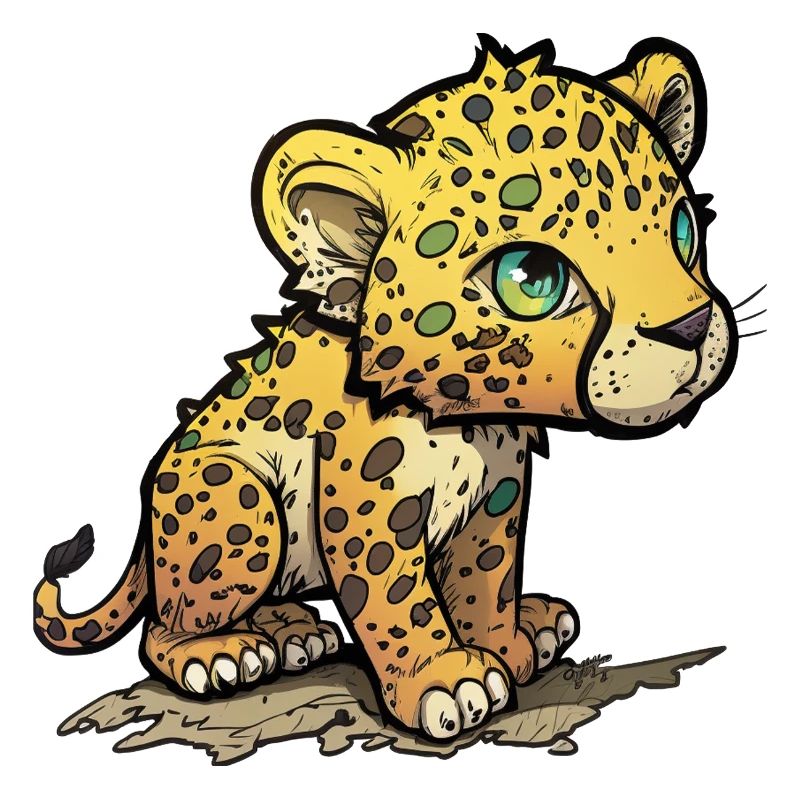 Leopard comic style