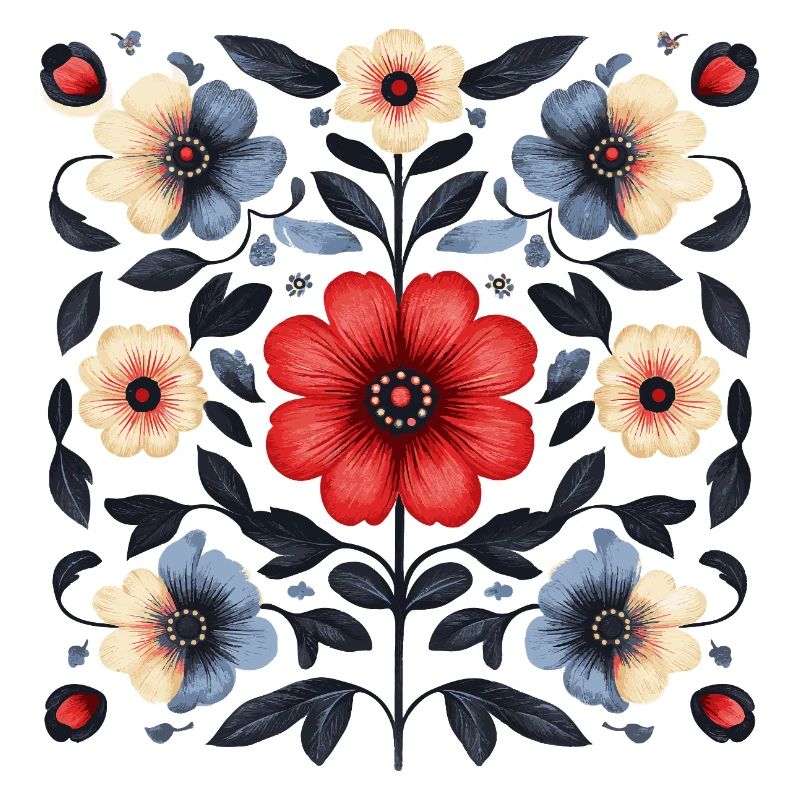 Nordic floral pattern