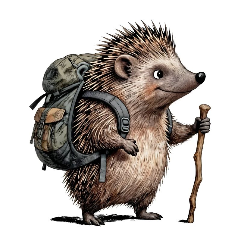 Wanderigel mit Rucksack