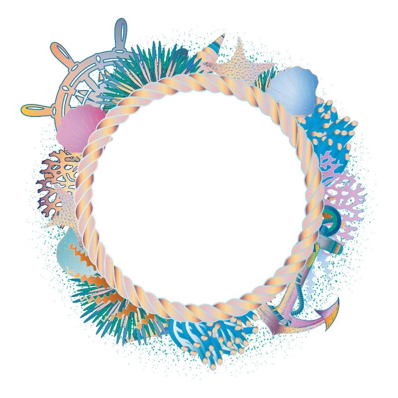 Maritime Rope Frame – with Corals & Shells