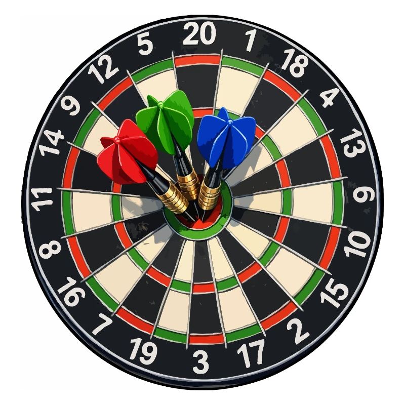 Cible de fléchettes Trois fléchettes