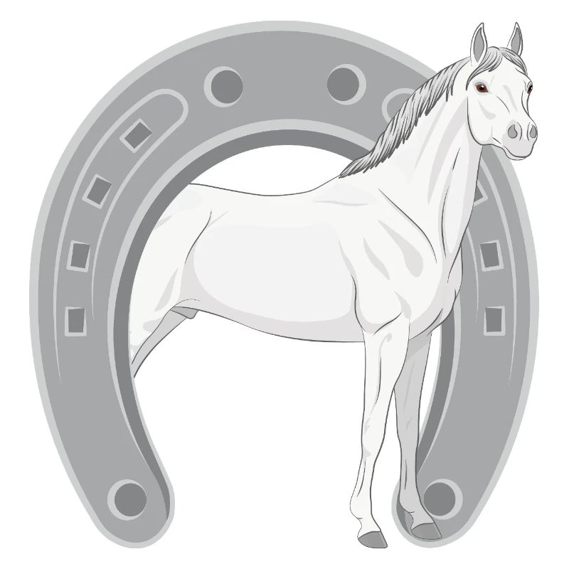 Un cheval Abbayan dans un fer à cheval retourné