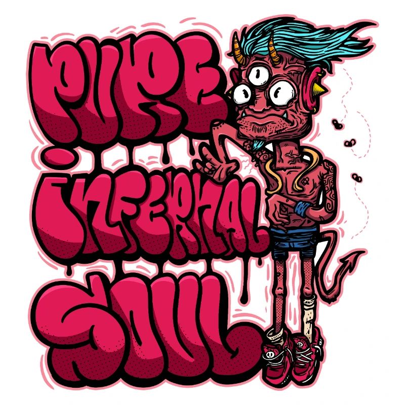 Neon Pink Graffiti Monster