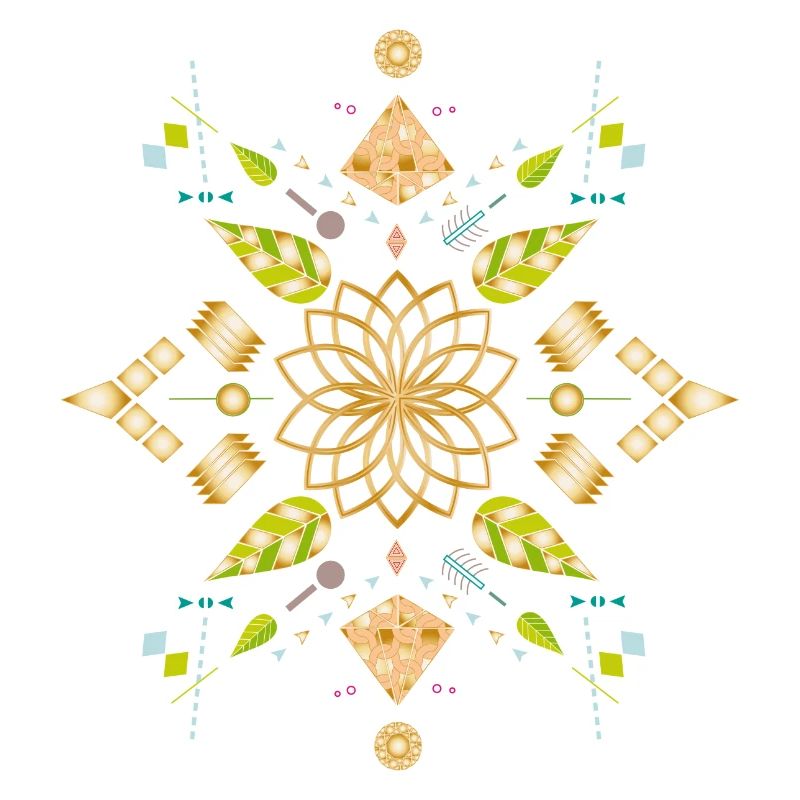 or fleurs symbole avec des éléments colorés