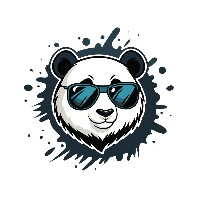Panda Blue Graffiti Glasses