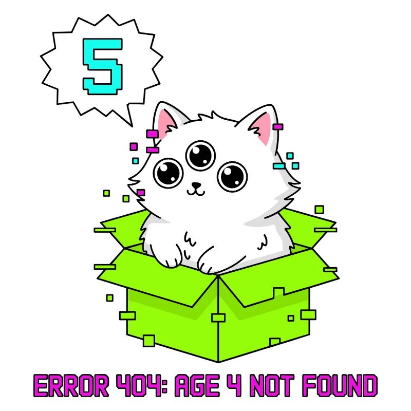 Error 404 Cat 5th Birthday