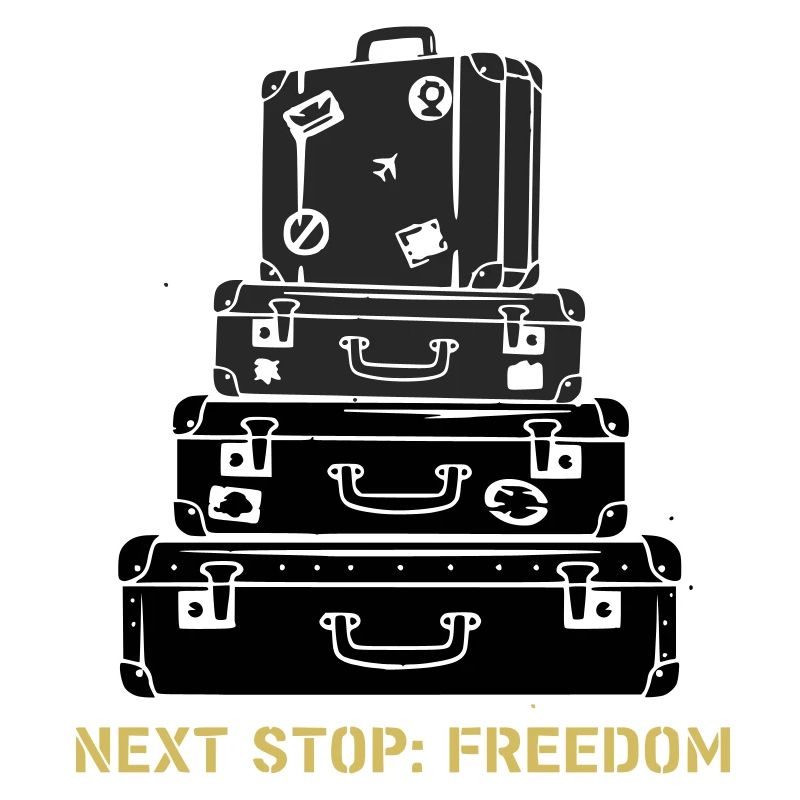 Suitcase Stack Freedom Saying