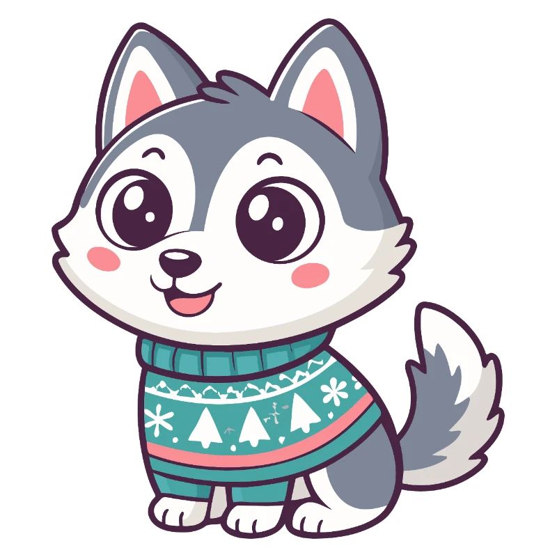 Husky hiver en pull festif