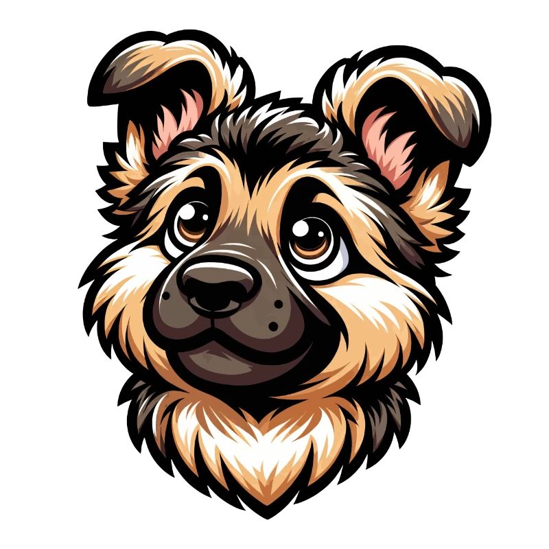 Deutscher Schäferhund Süßer Hunde-Welpe Design