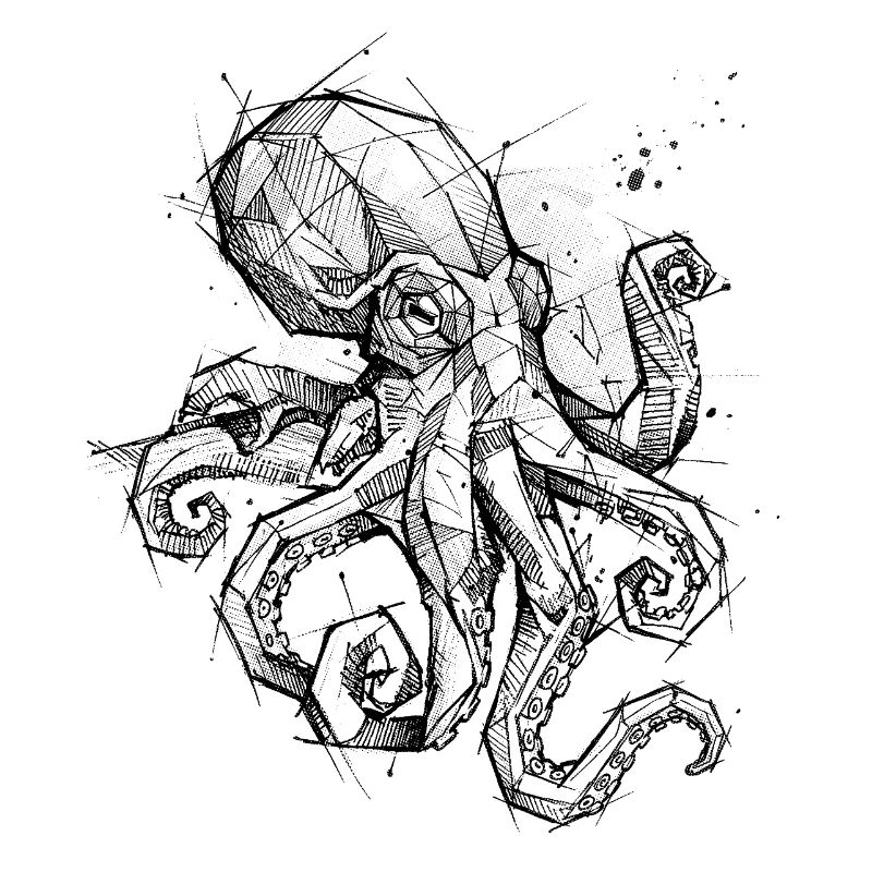 Octopus Geometric - Conception moderne de croquis