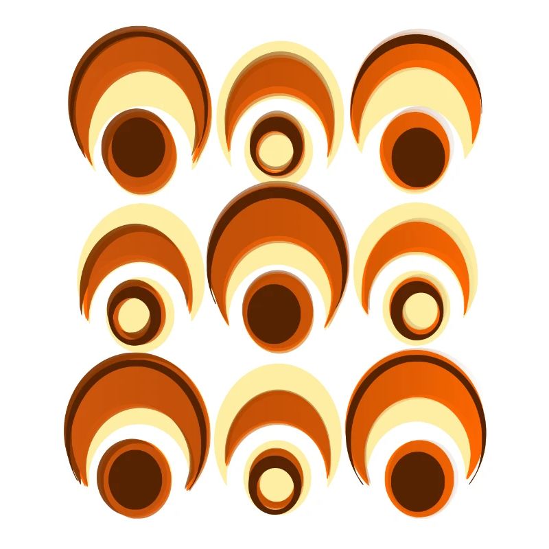 60s 70s Retro Pattern Circle Style Pattern