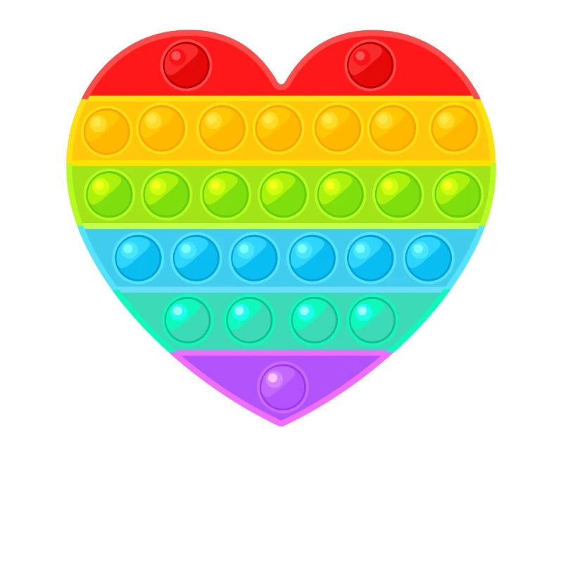 Pop It Popit Herz Bunt Regenbogen