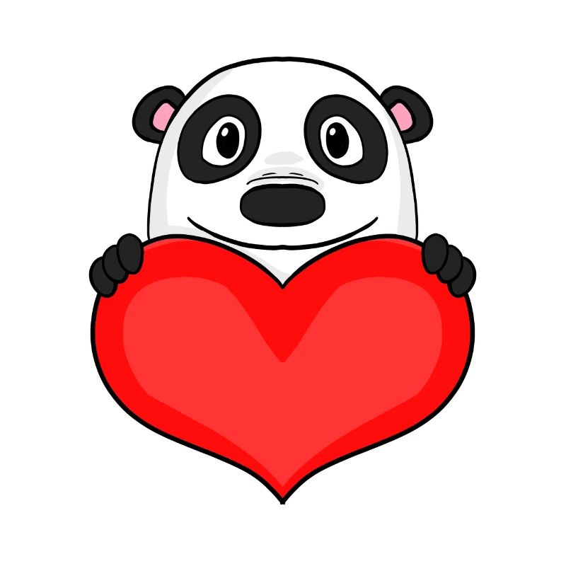 Panda mit Herz - Liebe Romantisch