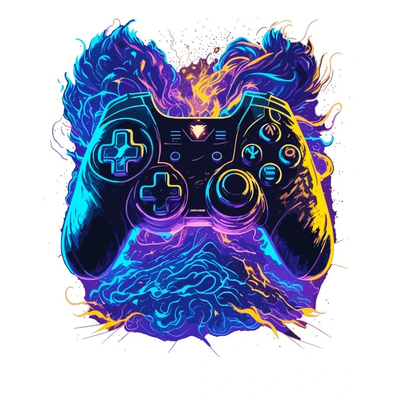 Neon Colors Graffiti Gaming Controller