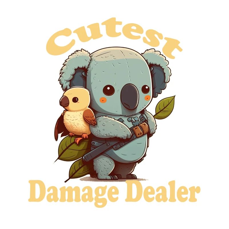 Cute damage causer koala bear with small vog