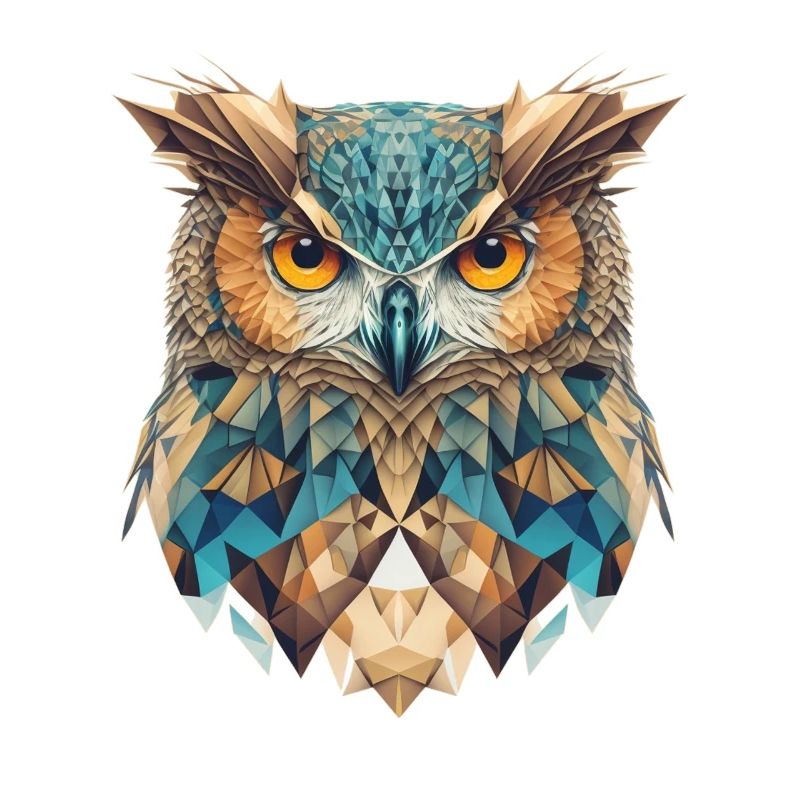 Geometric owl head