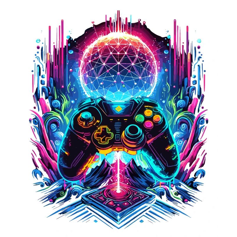 Manette de jeu Cyberpunk de Synthwave