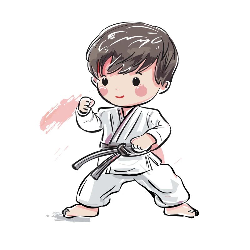 Karate Junge Comic Stil