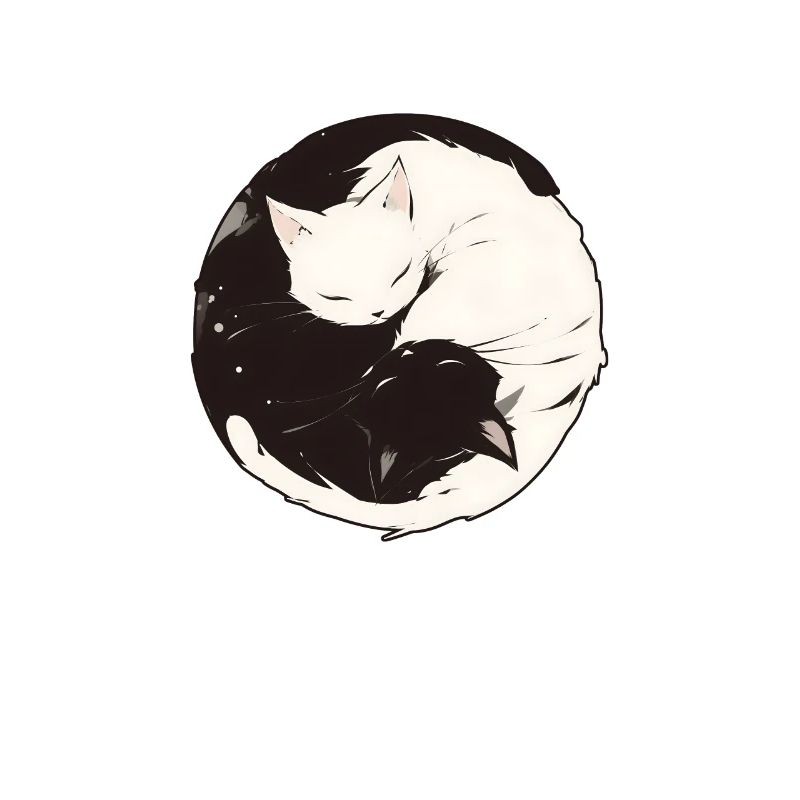 Yin et Yang bouddhisme graphique chats chat support