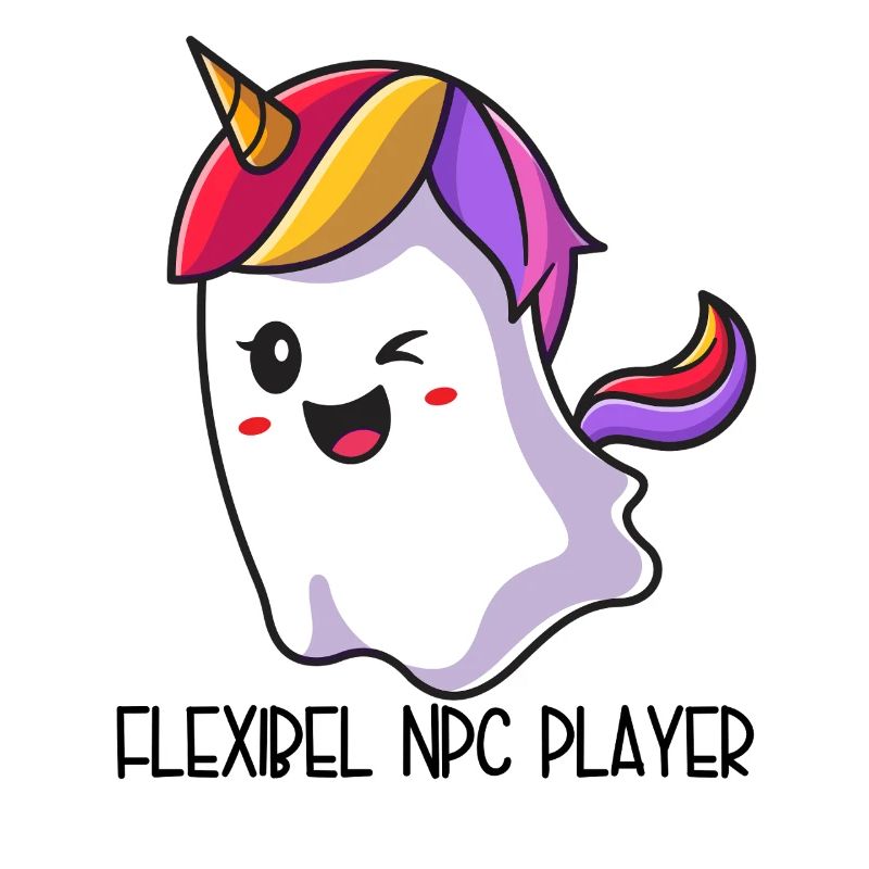 Flexible NPC Player – Colorful Unicorn Ghost