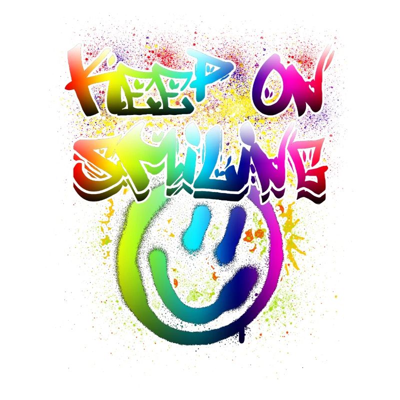 Conception de graffiti de visage heureux coloré