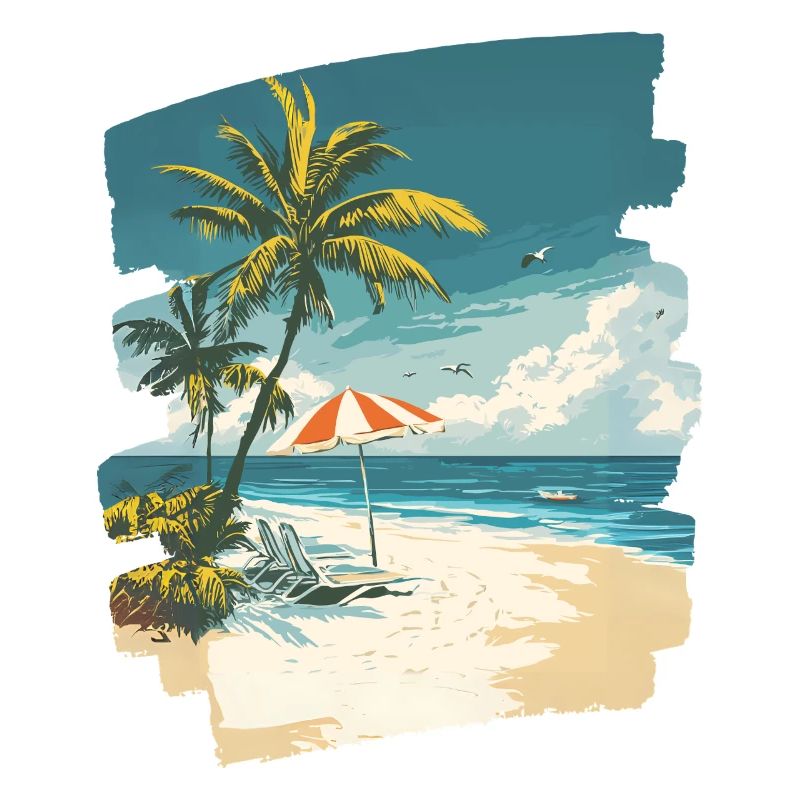 Beach Palm Trees Sun Summer