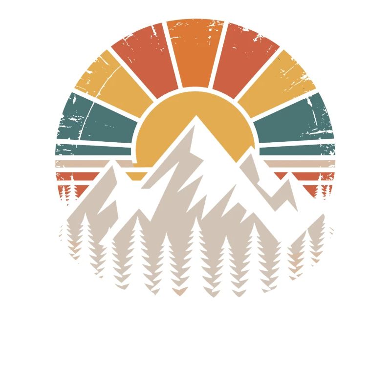 Mountains and sunset design