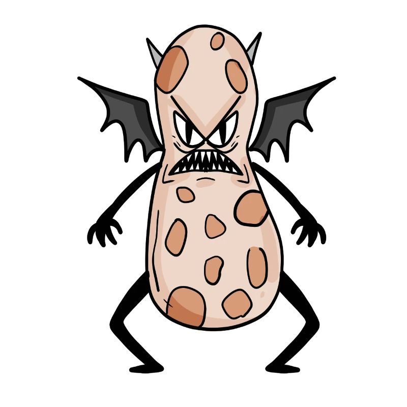 Grim Peanut Monster with Wings