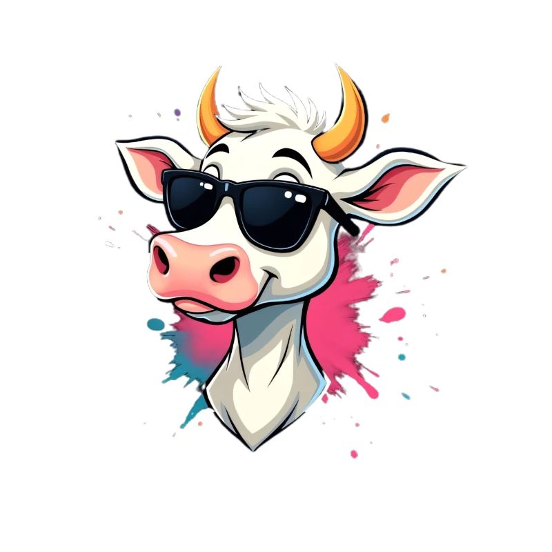 Chilling with sunglasses cow