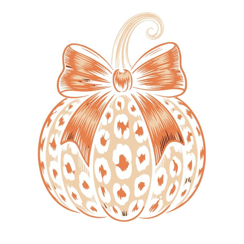 Leopard Print Pumpkin with Bow