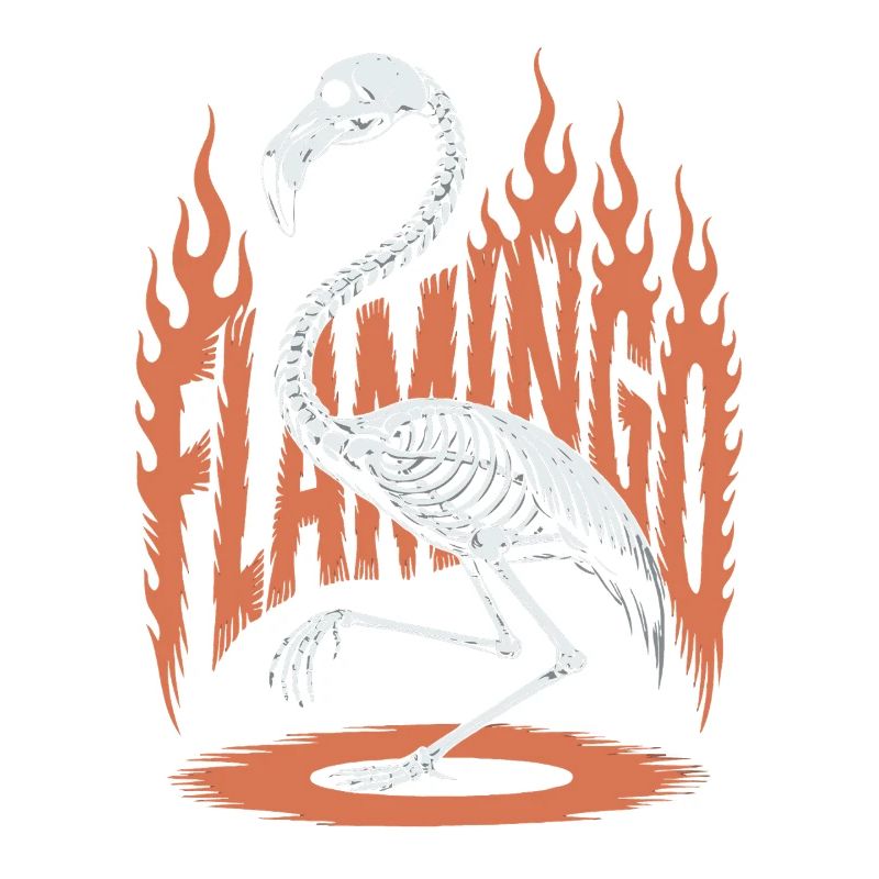Flamingo Flames Skeleton Halloween