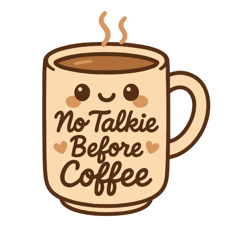 Pas de talkie avant le café Design confortable mignon