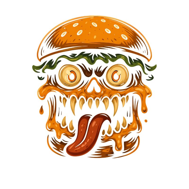 Burger Schädel Monster