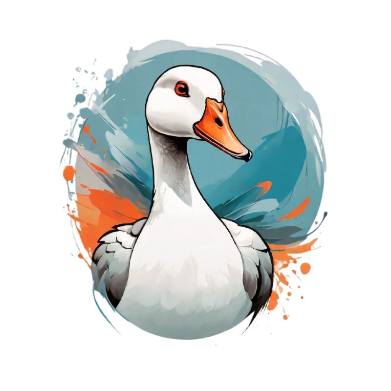 Canard dans un tourbillon de couleurs