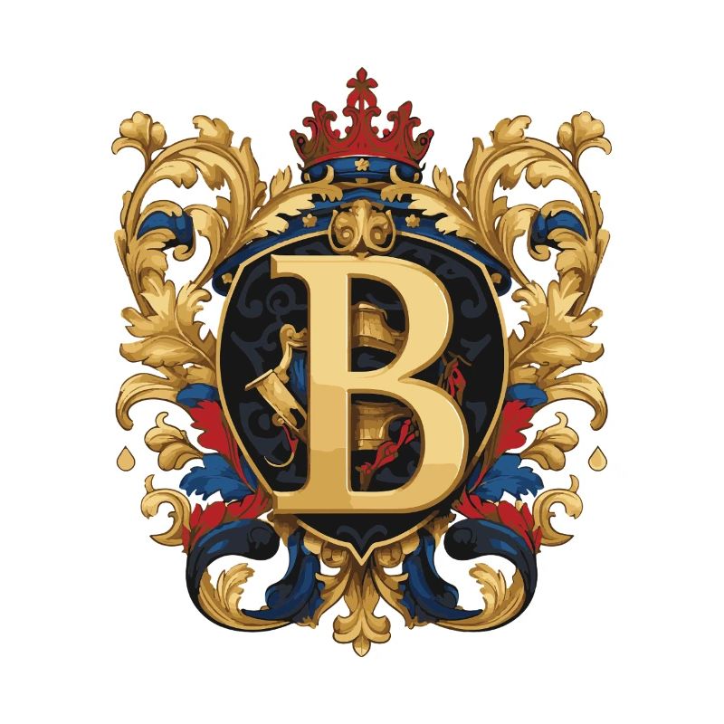 B Buchstabe Name Krone